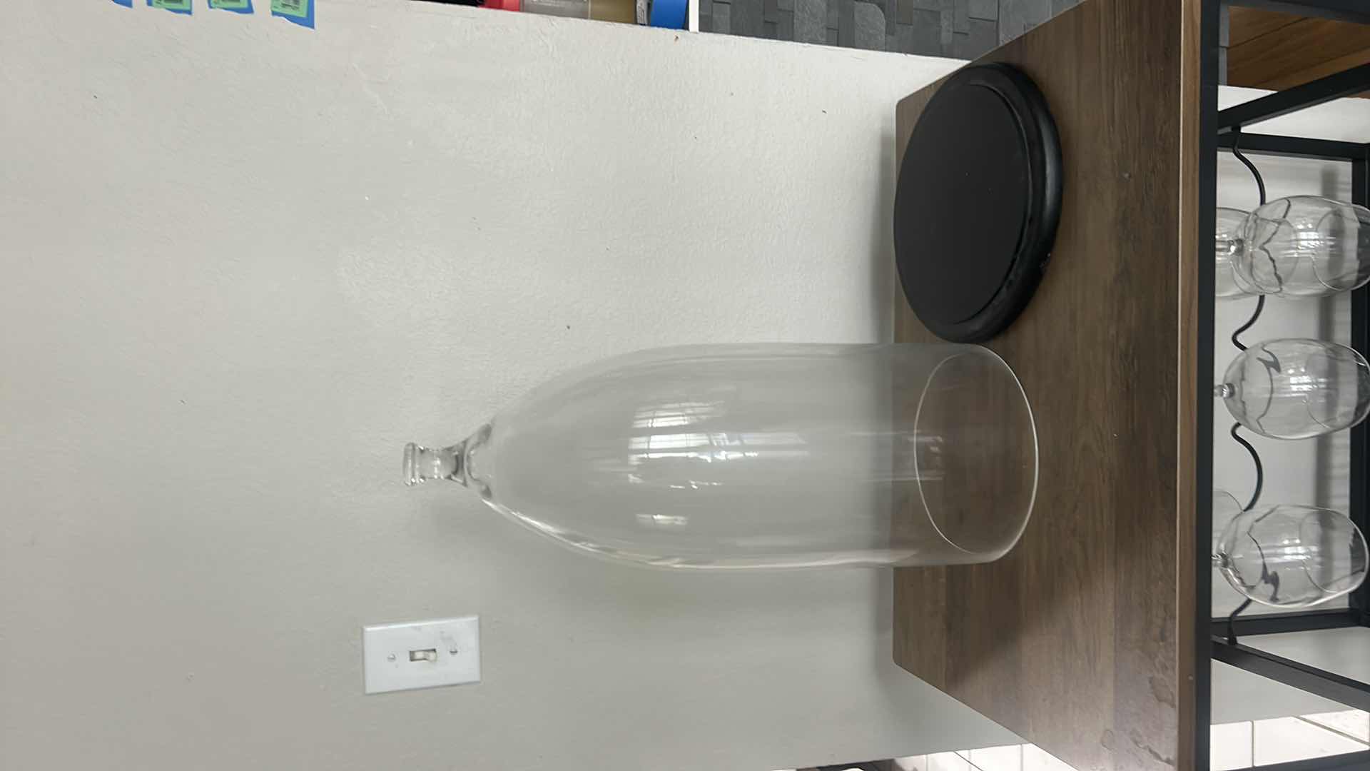 Photo 1 of GLASS DISPLAY CLOCHE WITH A BLACK BASE. H21 1/2”