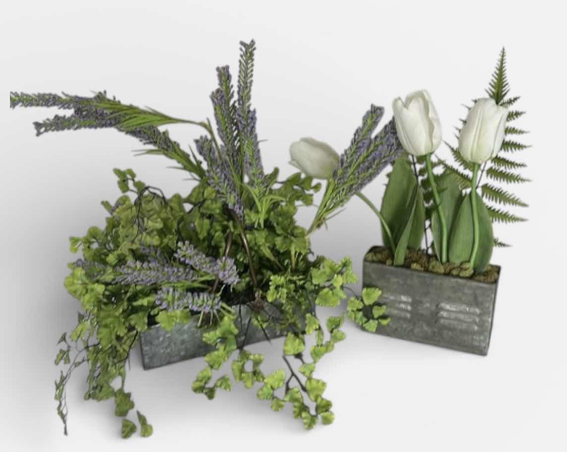 Photo 1 of HOME DECOR - TWO FAUX GREENERY (TALLEST H18”)