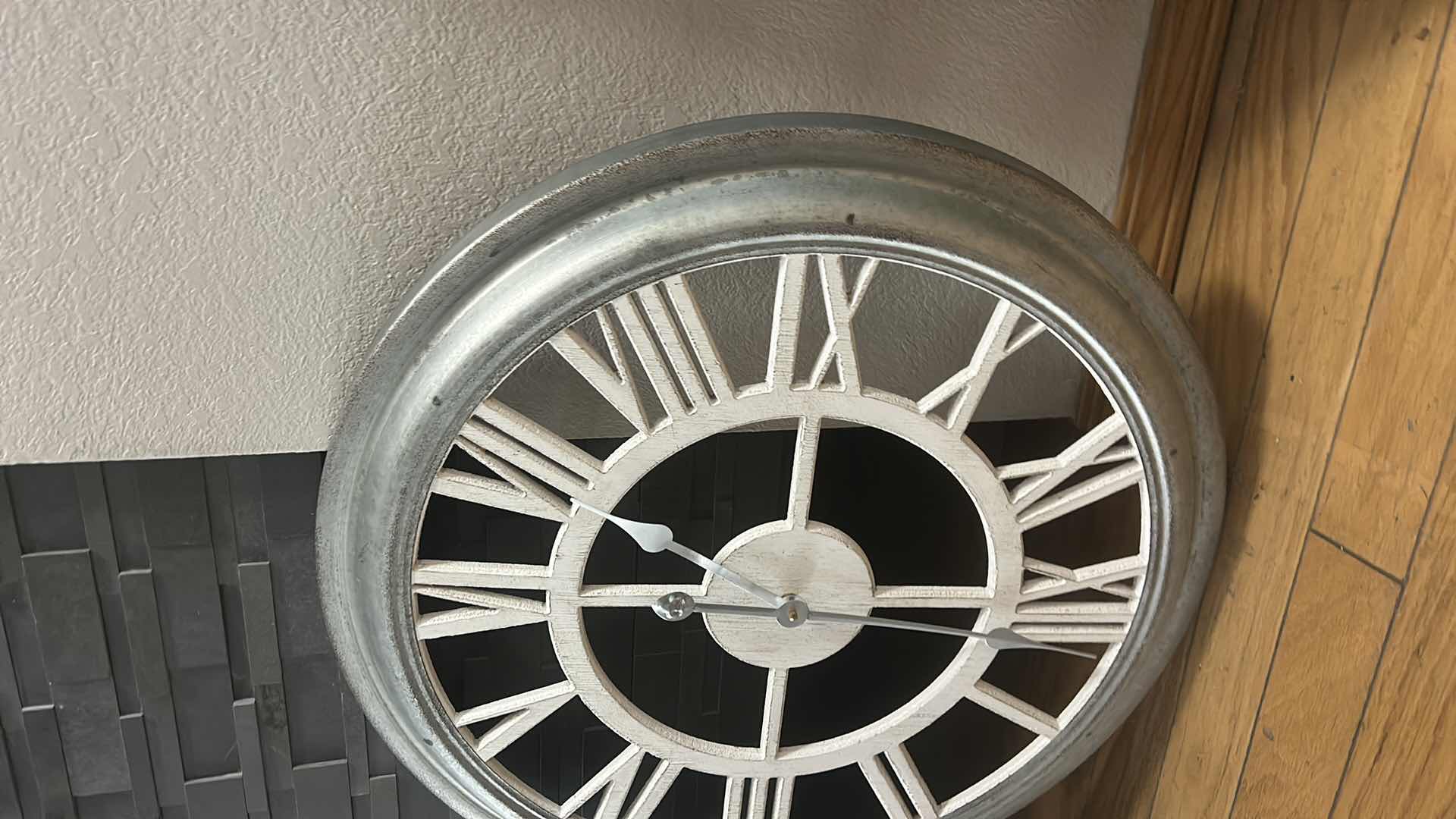 Photo 1 of DECORATIVE TIN WALL CLOCK 27”