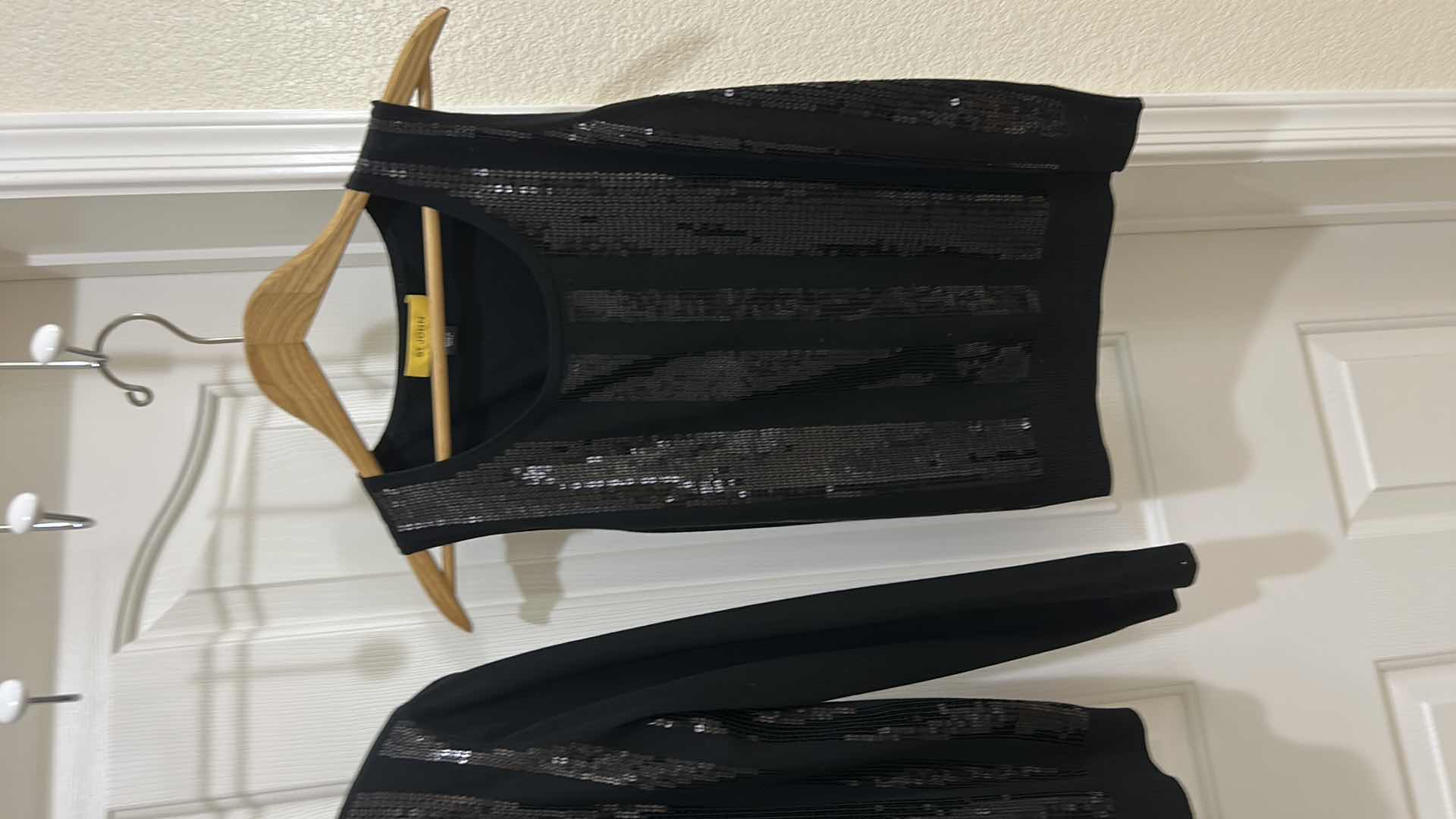 Photo 1 of ST JOHN DESIGNER BLACK W SILVER SWEATER W MATCHING TANK TOP (SIZE S/M)