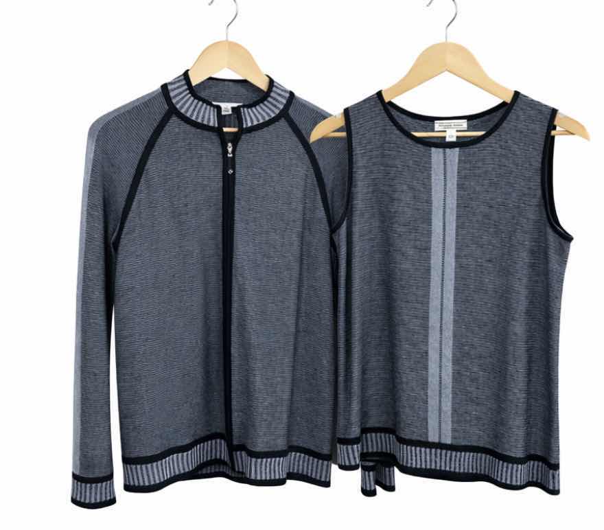 Photo 1 of ST JOHN ZIP UP KNIT CARDIGAN SWEATER W MATCHING SHELL (SIZE S/M)