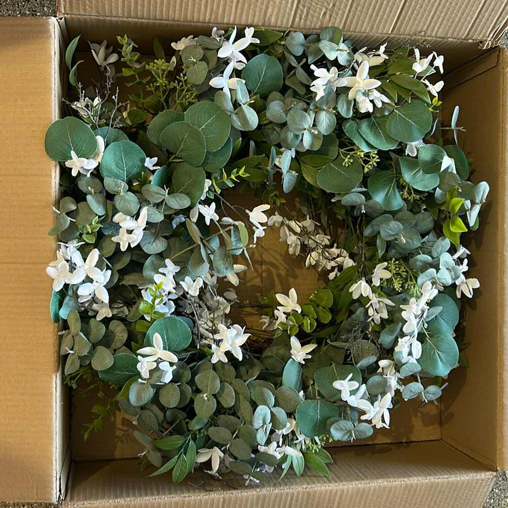 Photo 1 of 26" BALLARD DESIGN MIXED EUCALYPTUS WREATH