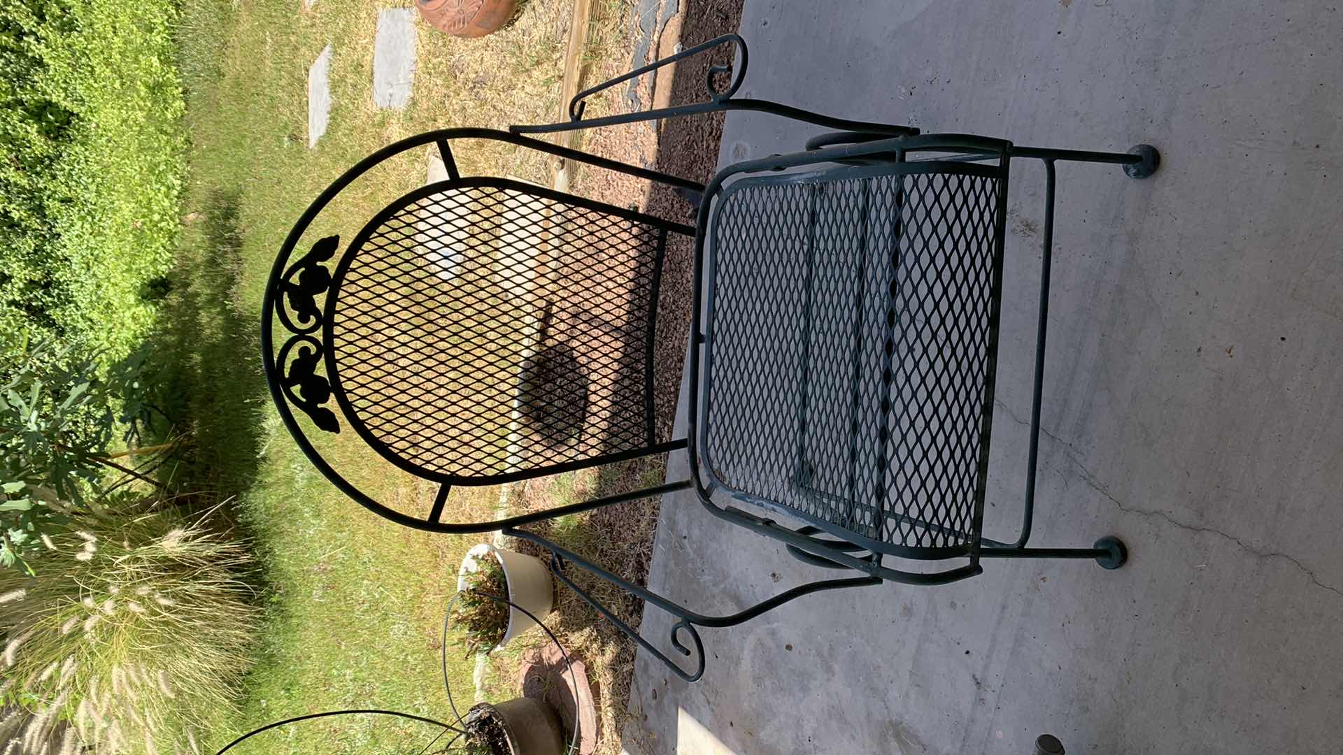 Photo 1 of PEONY FLOWER WROUGHT IRON PATIO CHAIR