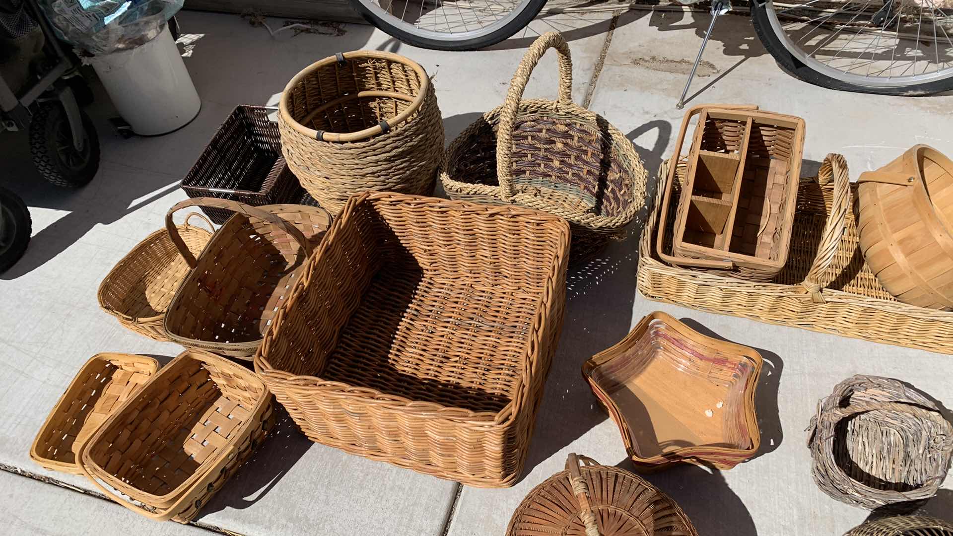 Photo 1 of 19-VARIOUS SIZES & STYLES OF WOVEN BASKETS