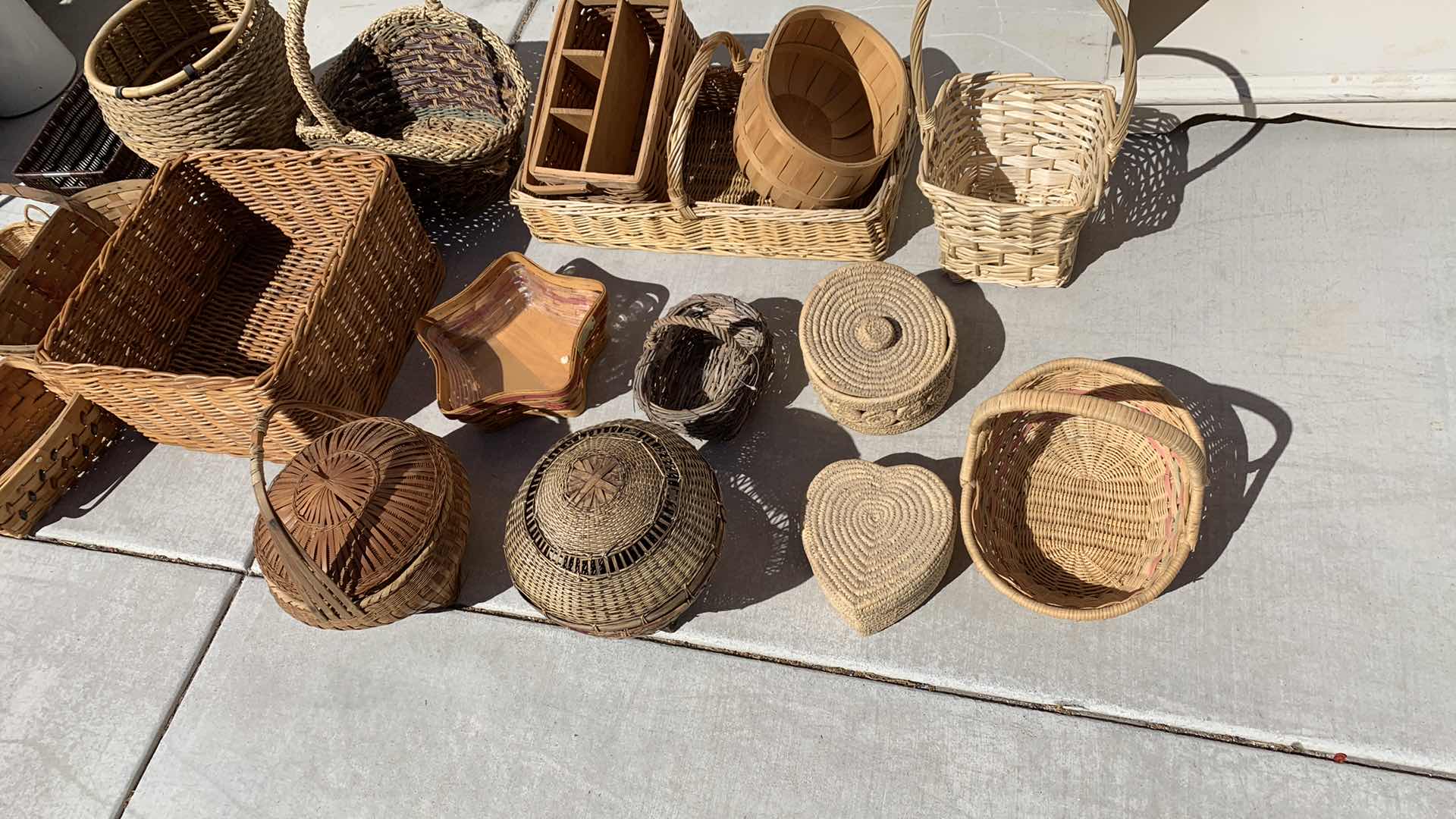 Photo 1 of 19-VARIOUS SIZES & STYLES OF WOVEN BASKETS