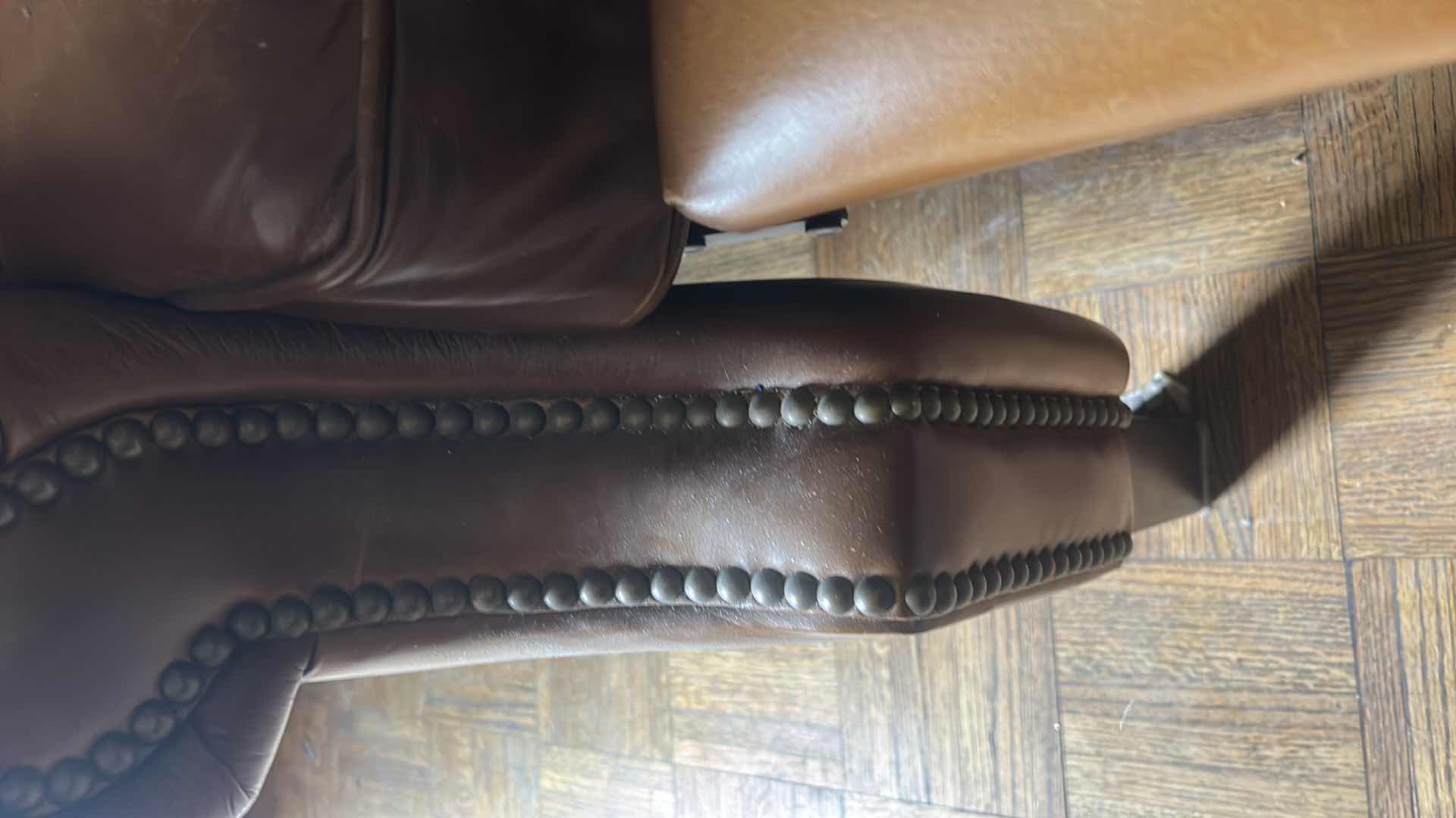 Photo 9 of BERNHARDT BROWN LEATHER RECLINER 33” x 35”  H41”