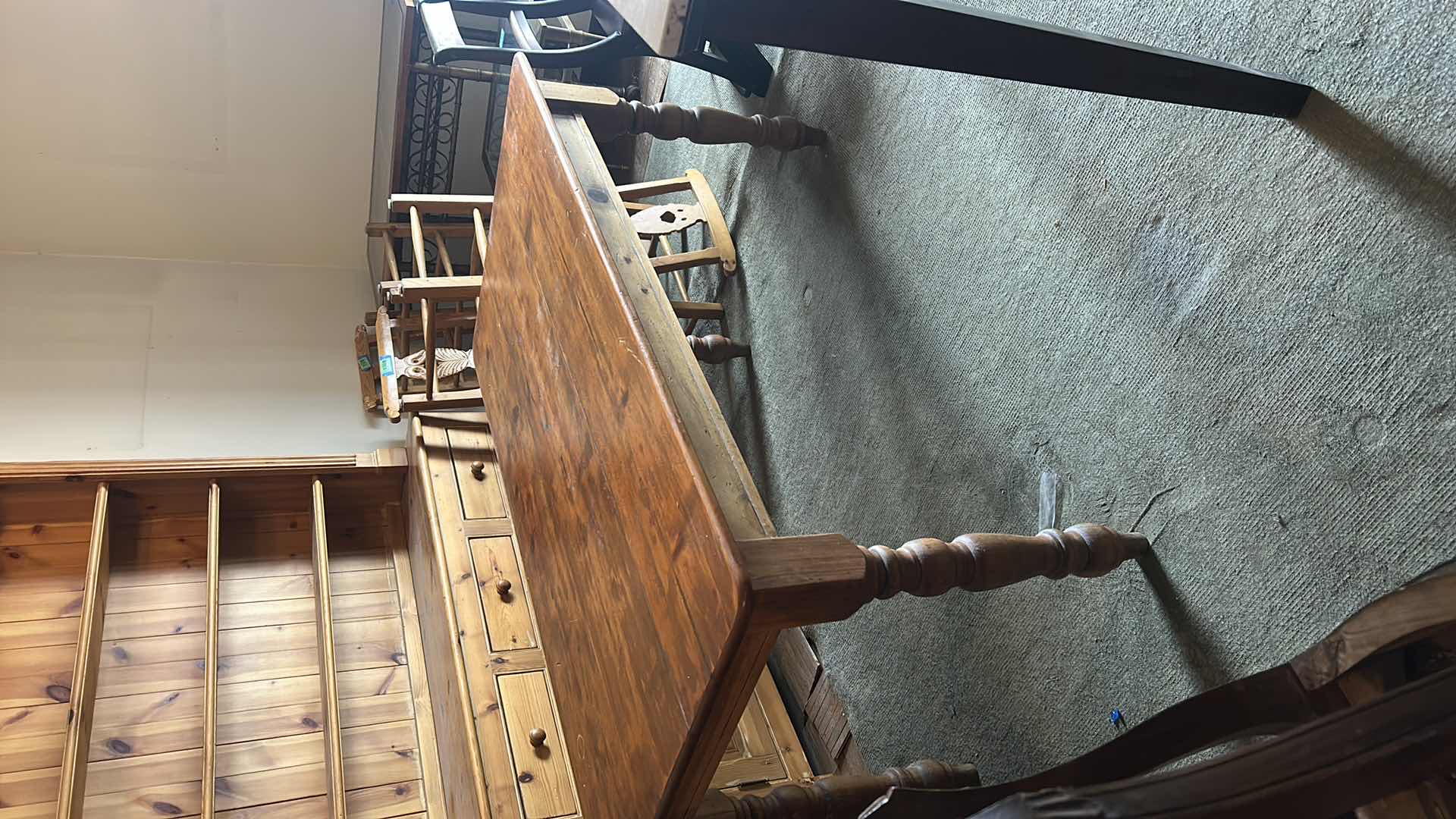 Photo 7 of 5' OLD ENGLISH PINE FARMHOUSE TABLE  H30”