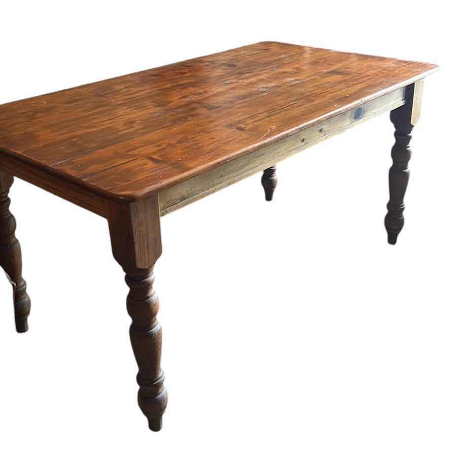 Photo 2 of 5' OLD ENGLISH PINE FARMHOUSE TABLE  H30”