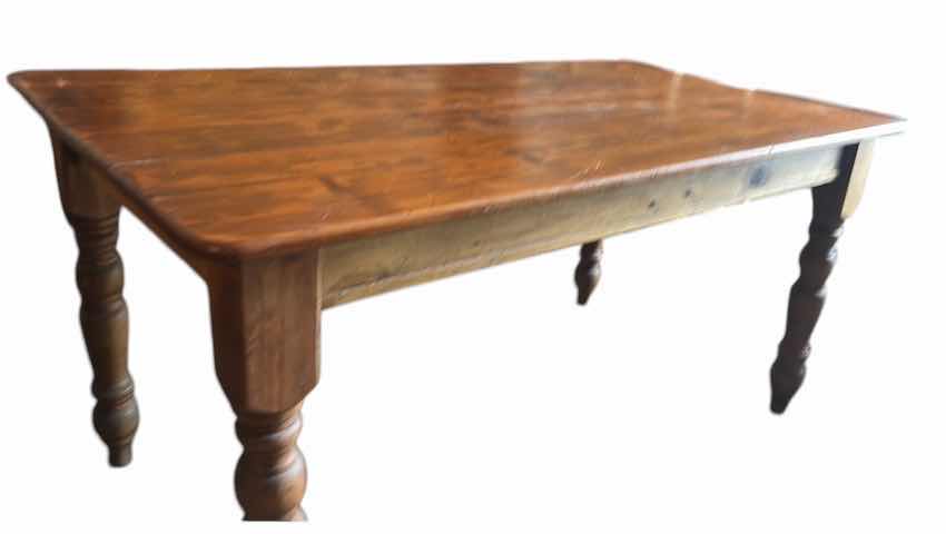 Photo 1 of 5' OLD ENGLISH PINE FARMHOUSE TABLE  H30”