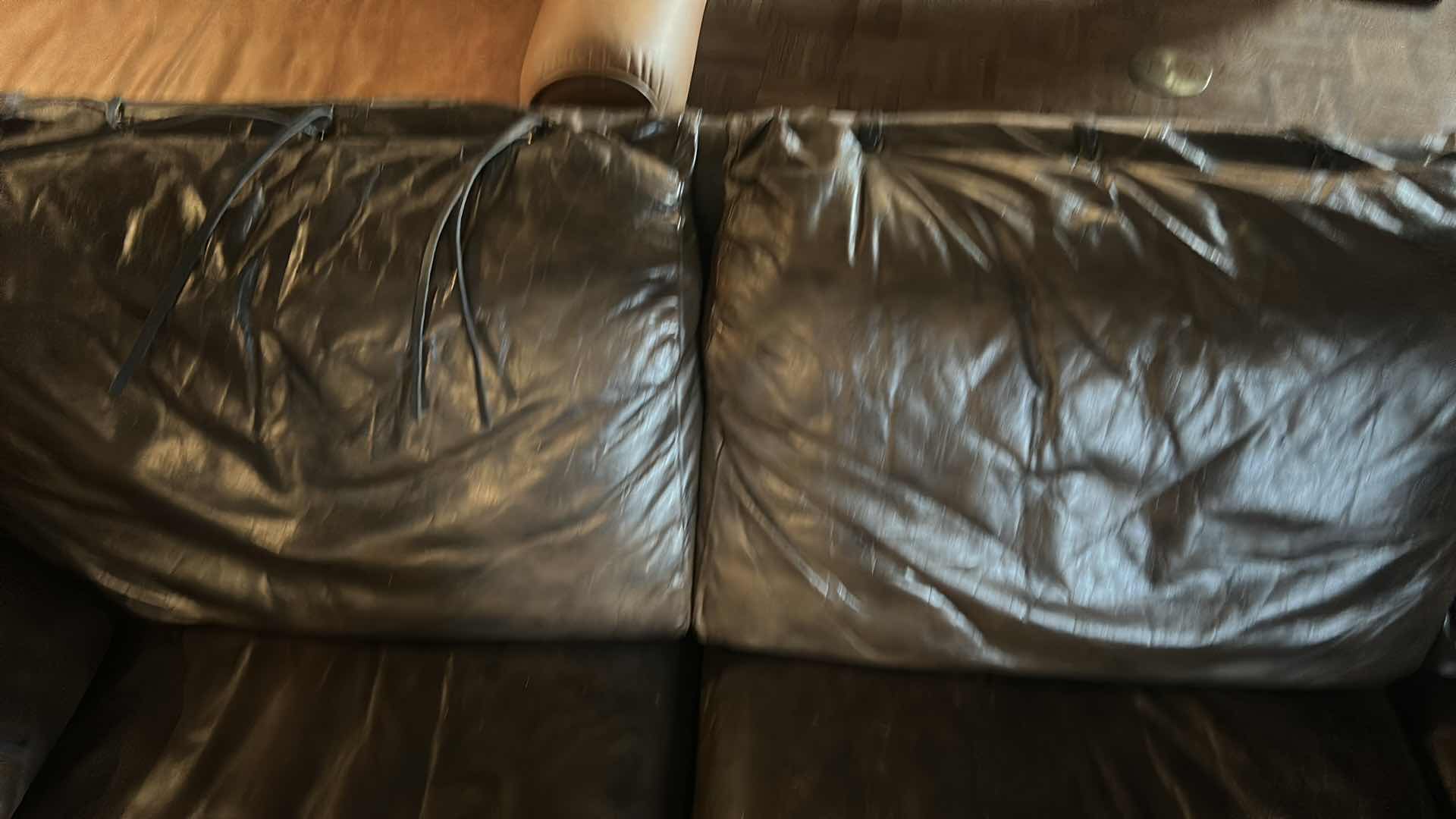 Photo 5 of 8’ BROWN LEATHER SOFA WITH STRAPS