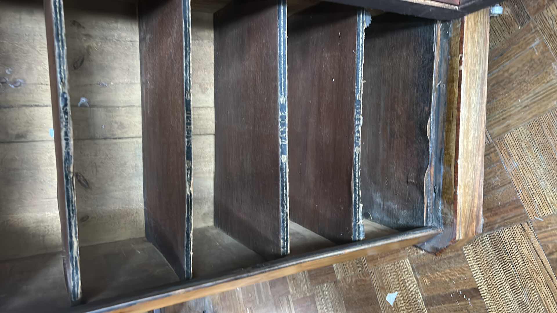 Photo 4 of ANTIQUE 1870’S VICTORIAN MUSIC CABINET MADE OF WALNUT VENEER, DESIGNED FOR STORING SHEET MUSIC 20 1/2”x 14” x H3’