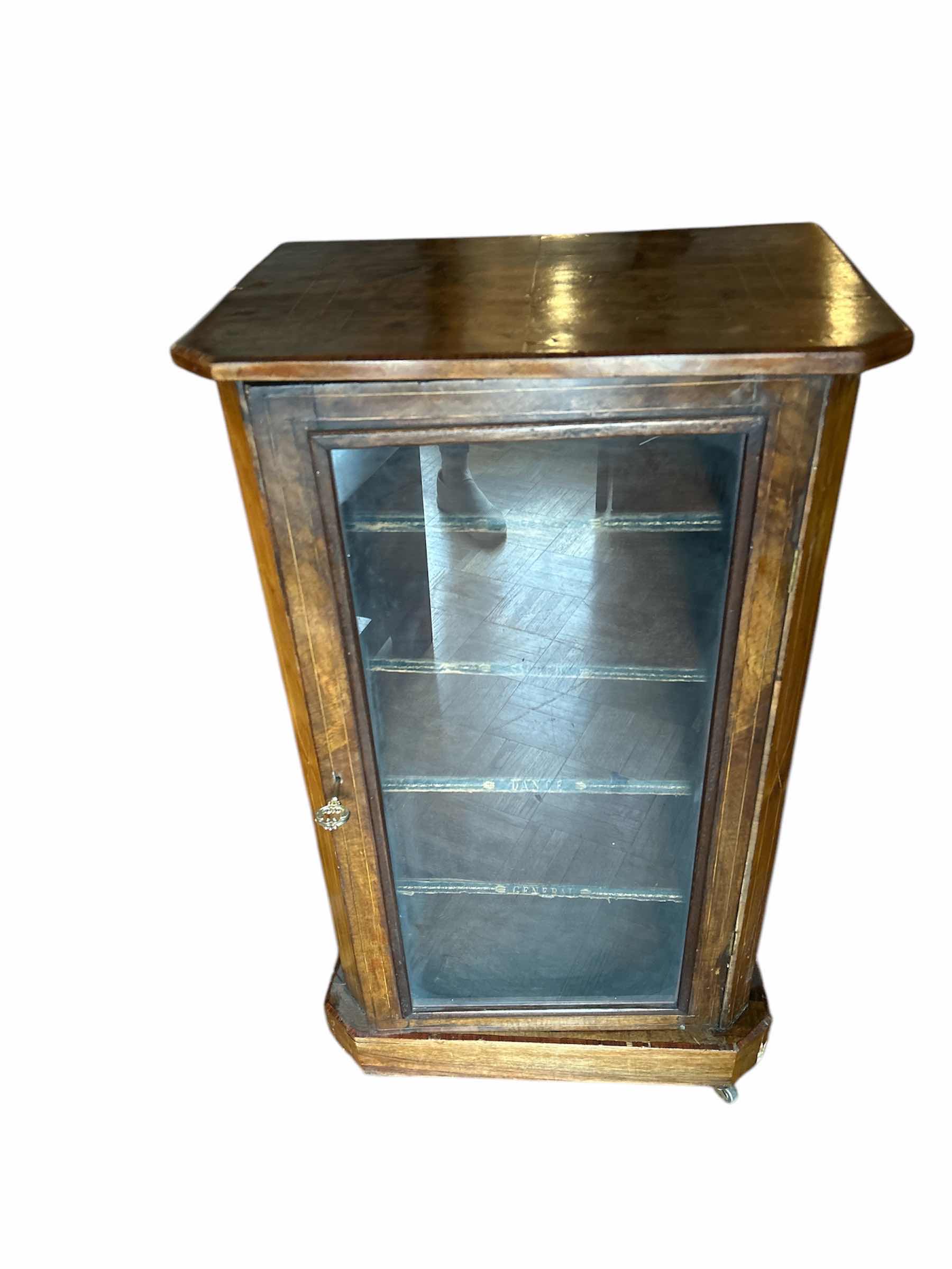 Photo 11 of ANTIQUE 1870’S VICTORIAN MUSIC CABINET MADE OF WALNUT VENEER, DESIGNED FOR STORING SHEET MUSIC 20 1/2”x 14” x H3’