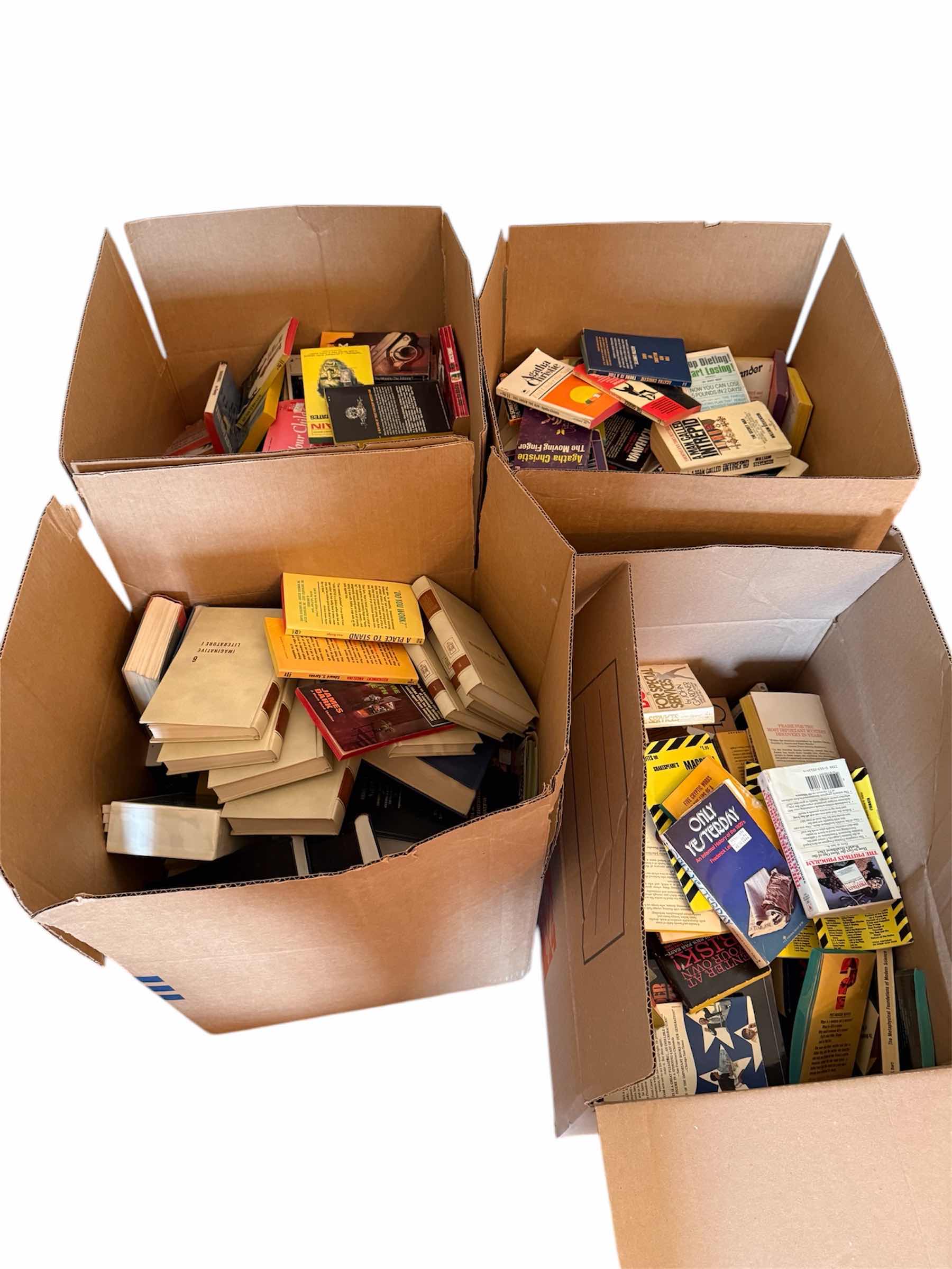 Photo 1 of 4-BOXES OF BOOKS (VARIOUS TITLES & AUTHORS)