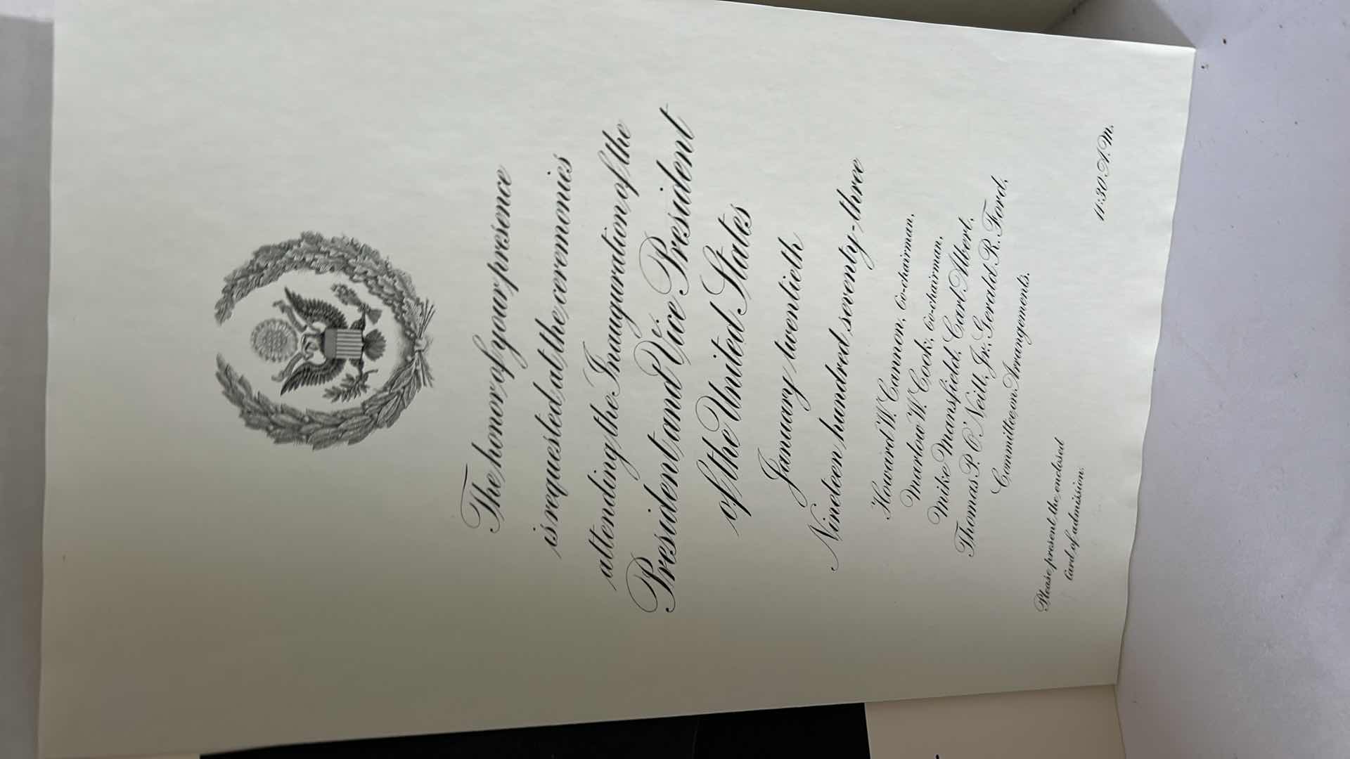 Photo 3 of INVITATION & PROGRAM TO THE INAUGURATION OF RICHARD NIXON   1973