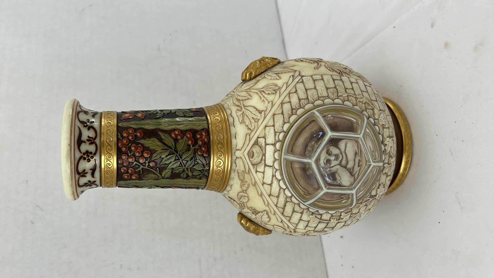 Photo 2 of RARE ANTIQUE SATSUMA VASE H9”