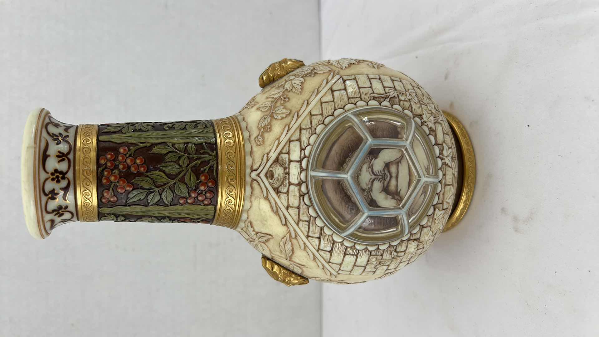 Photo 3 of RARE ANTIQUE SATSUMA VASE H9”