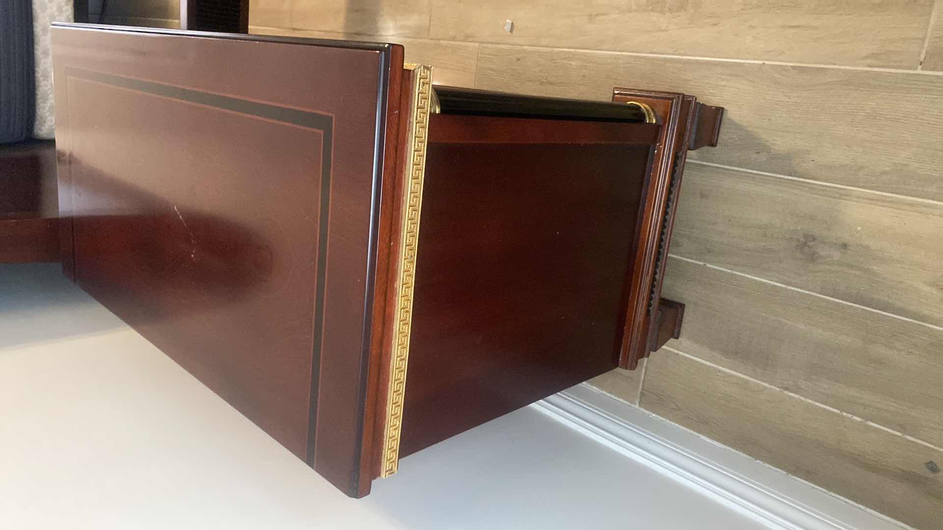 Photo 1 of VERSACE-STYLE SOLID WOOD W. GOLD TRIMMING NIGHTSTAND 31.5“ X 16“ H27”