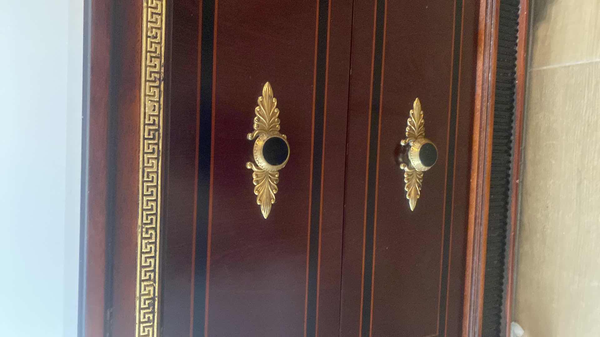 Photo 1 of VERSACE-STYLE SOLID WOOD W. GOLD TRIMMING NIGHTSTAND 31.5“ X 16“ H27”