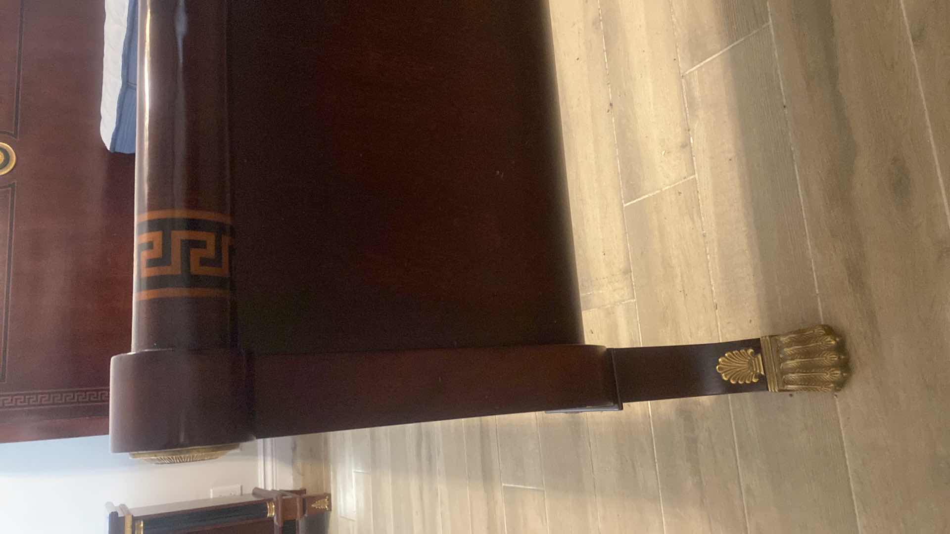 Photo 1 of VERSACE-STYLE SOLID WOOD KING SIZE SLEIGH BED FRAME 78“ X 99“ (NIGHT STANDS & MATTRESS SOLD SEPARATELY)