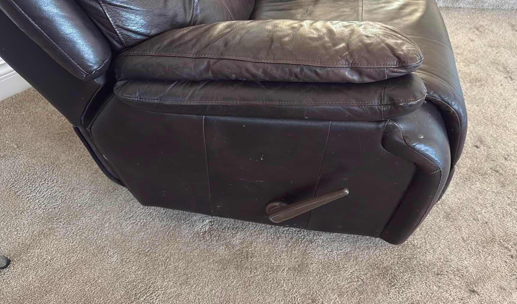 Photo 1 of DARK BROWN LEATHER ROCKER RECLINER CHAIR