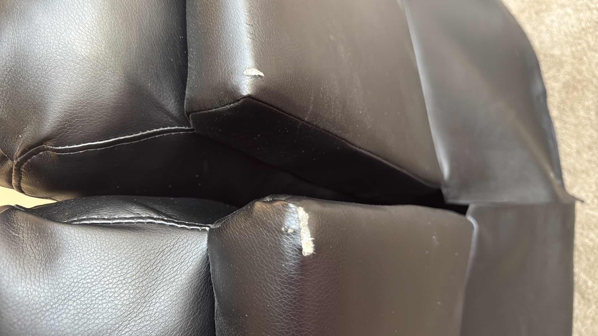 Photo 1 of BLACK VINYL RECLINING SECTIONAL SOFA 96” x 83” (3 PCS)