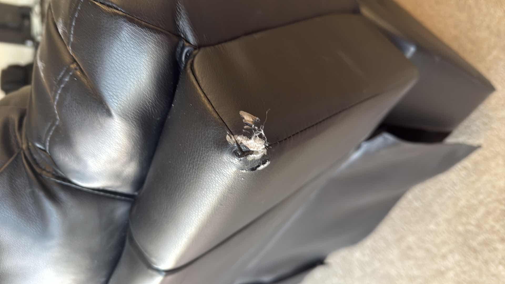 Photo 1 of BLACK VINYL RECLINING SECTIONAL SOFA 96” x 83” (3 PCS)