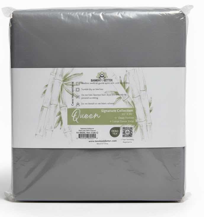 Photo 1 of BAMBOO IS BETTER SIGNATURE 100% BAMBOO QUEEN SHEET SET-SILVER