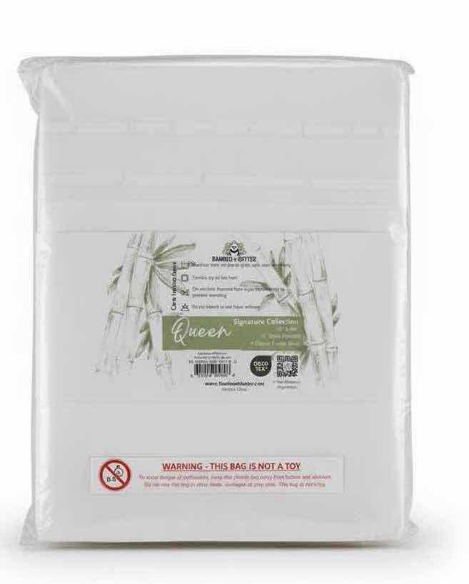 Photo 1 of BAMBOO IS BETTER SIGNATURE 100% BAMBOO QUEEN SHEET SET-WHITE