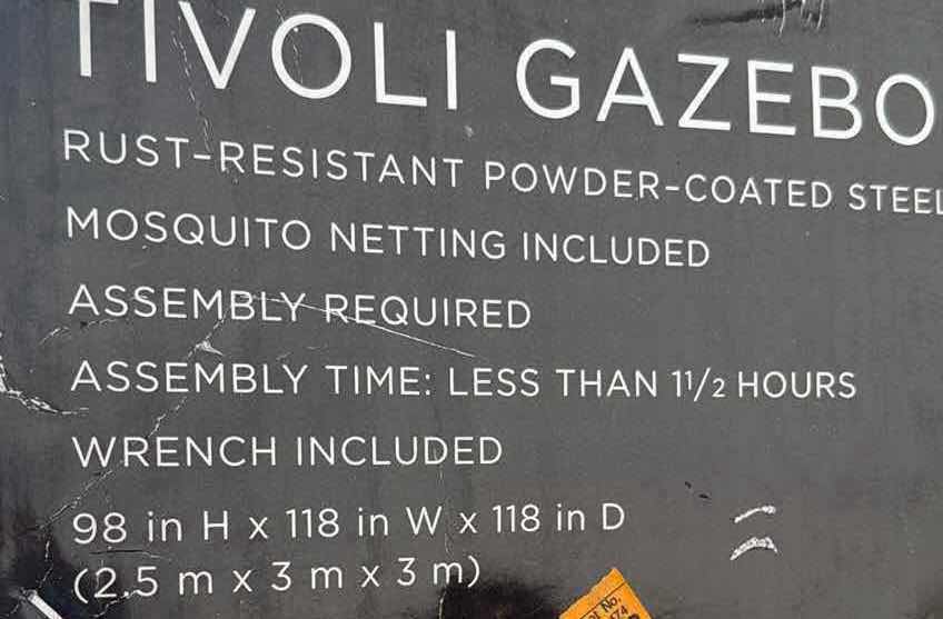 Photo 1 of NIB TIVOLI GAZEBO 98" x 118”