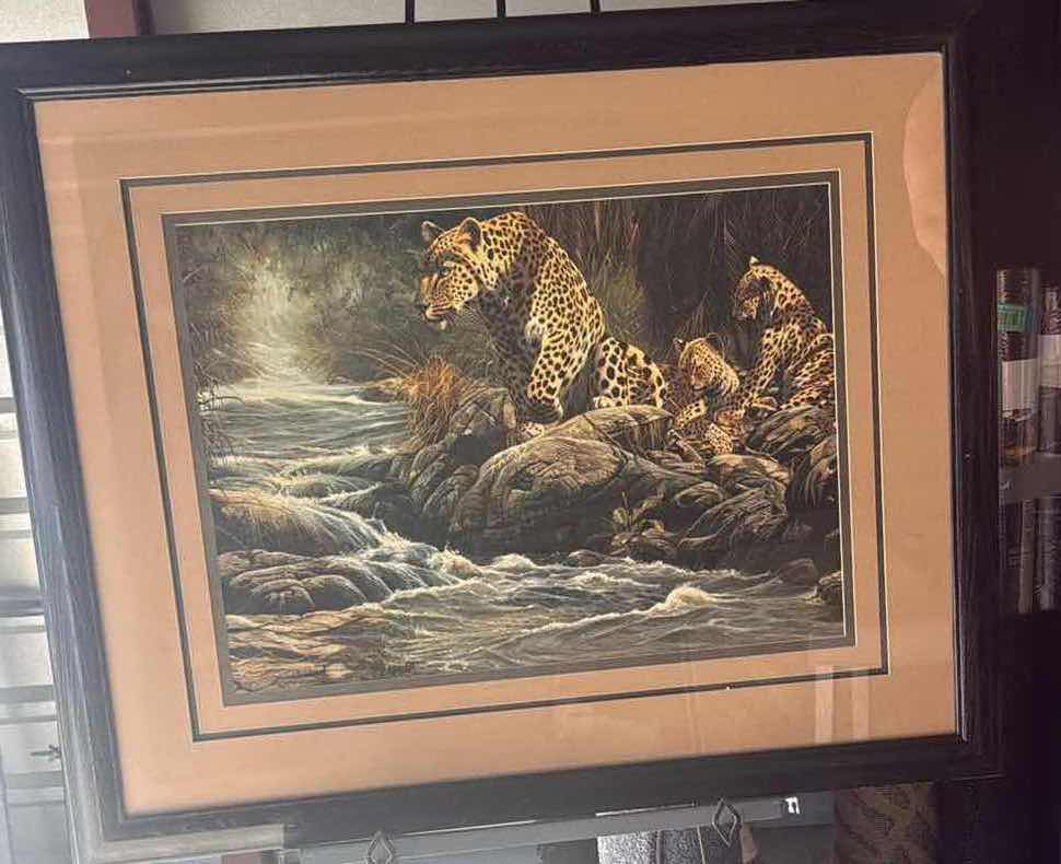 Photo 1 of NIB FRAMED GLASS ART 24”X30”