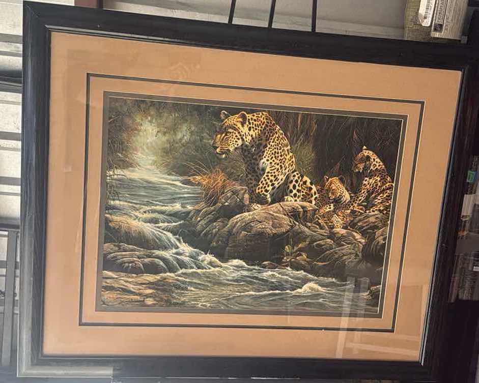 Photo 1 of NIB FRAMED GLASS ART 24”X30”