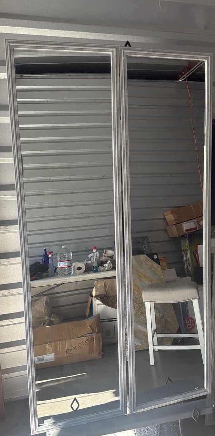 Photo 1 of 2-GREY FRAMED MIRRORS 12X48”