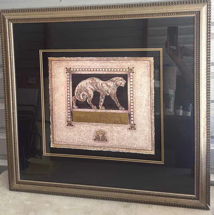 Photo 1 of 2-LION FRAMED ART WORK 33X31”