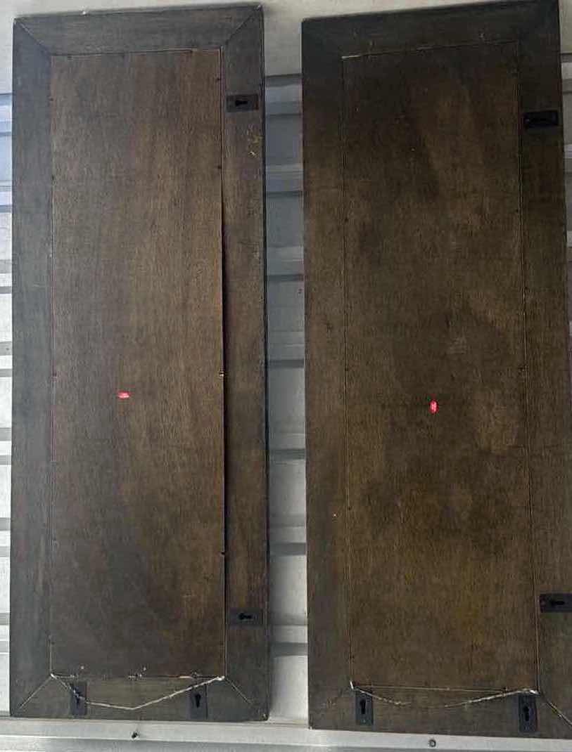 Photo 1 of 2-GREY BAMBOO FRAMED MIRRORS 16X2”43”H