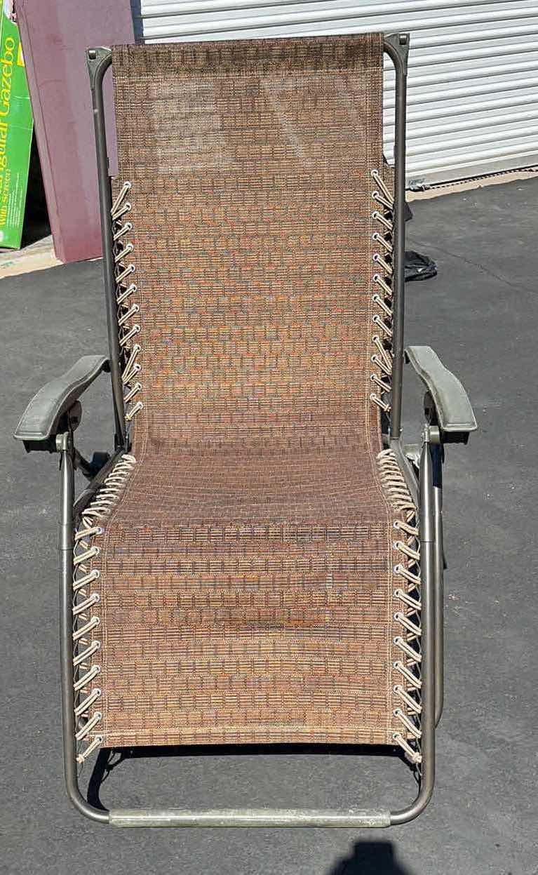 Photo 1 of FOLDABLE LAWN CHAIR BROWN ADJUSTABLE