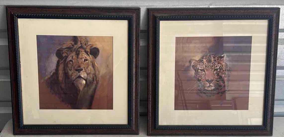 Photo 1 of 2- WOODEN FRAMED ROYAL CATS ART 19”X20”