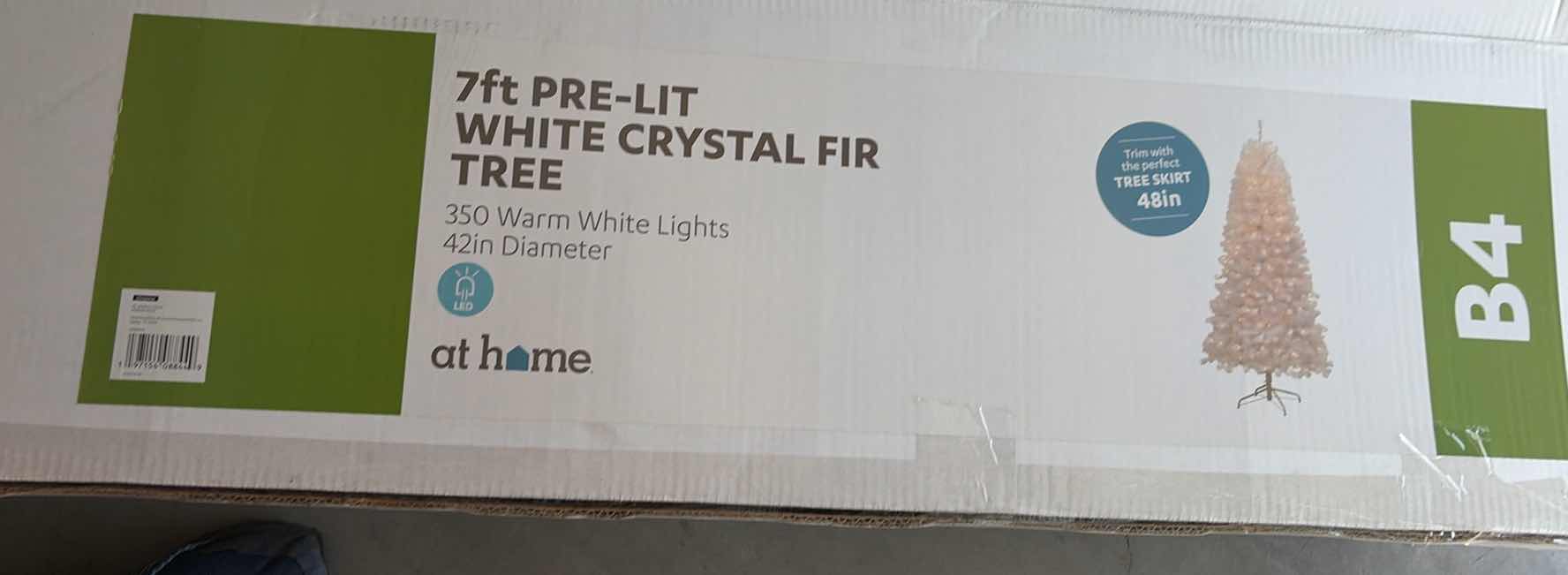 Photo 1 of NIB WHITE FUR CHRISTMAS TREE WITH LIGHTS 7’ T