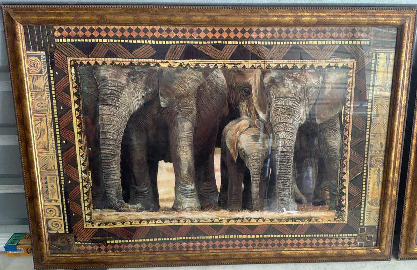 Photo 1 of 2-FRAMED SAFARI ART PRINTS ELEPHANT/LION