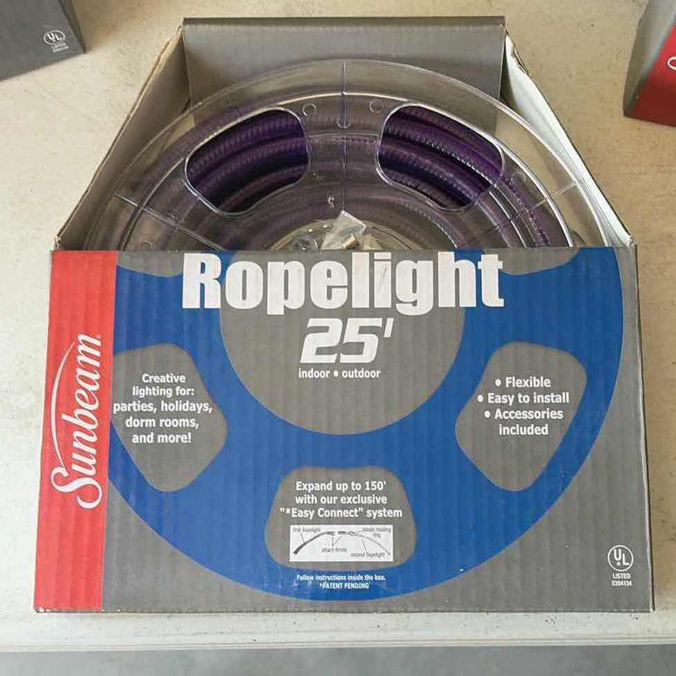 Photo 1 of CONTENTS OF BOX 7 PURPLE ROPE LIGHT 25’