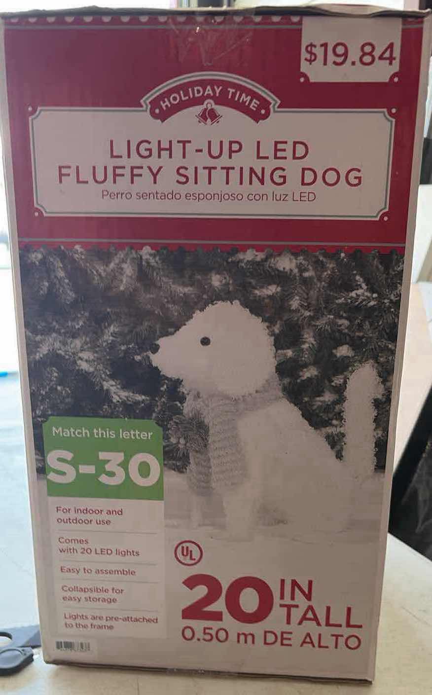 Photo 1 of NIB LIGHT UP LED SITTING DOG H20”