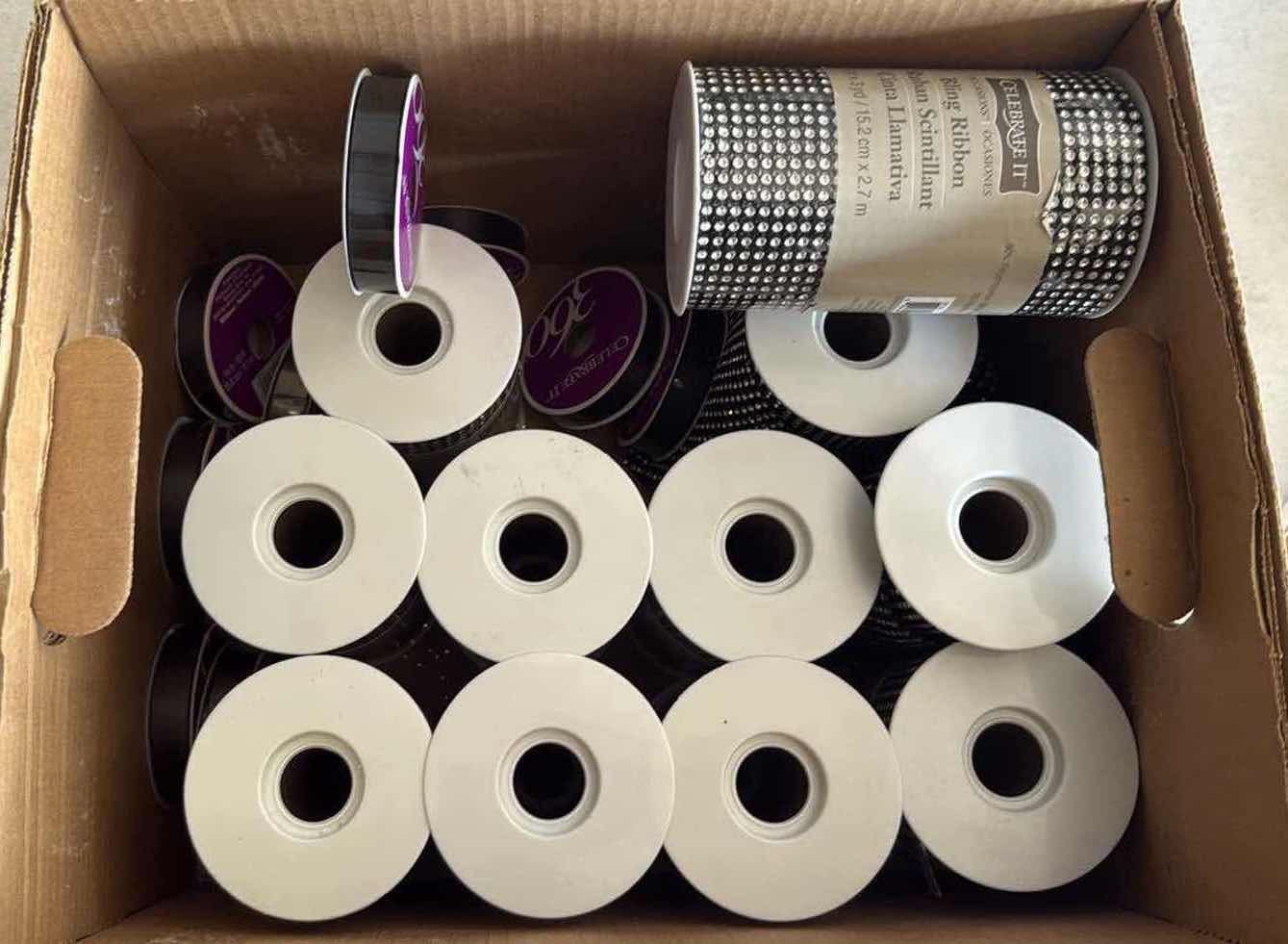 Photo 1 of CONTENTS OF BOX- BLING RIBBONS/BLACK RIBBONS