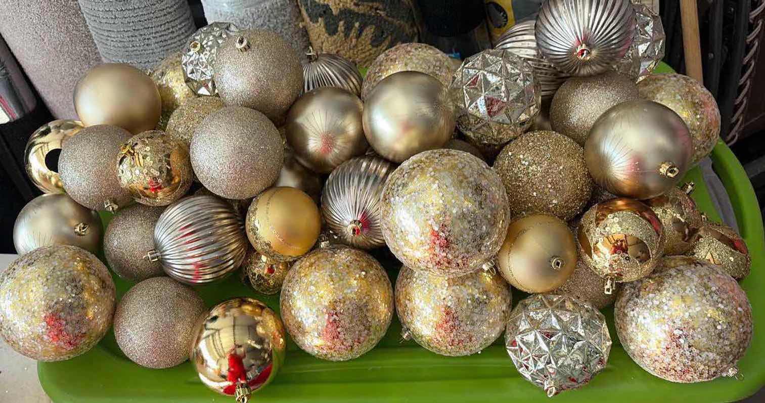 Photo 1 of CONTENTS OF BOX HOLIDAY ORNAMENTS GOLD COLOR