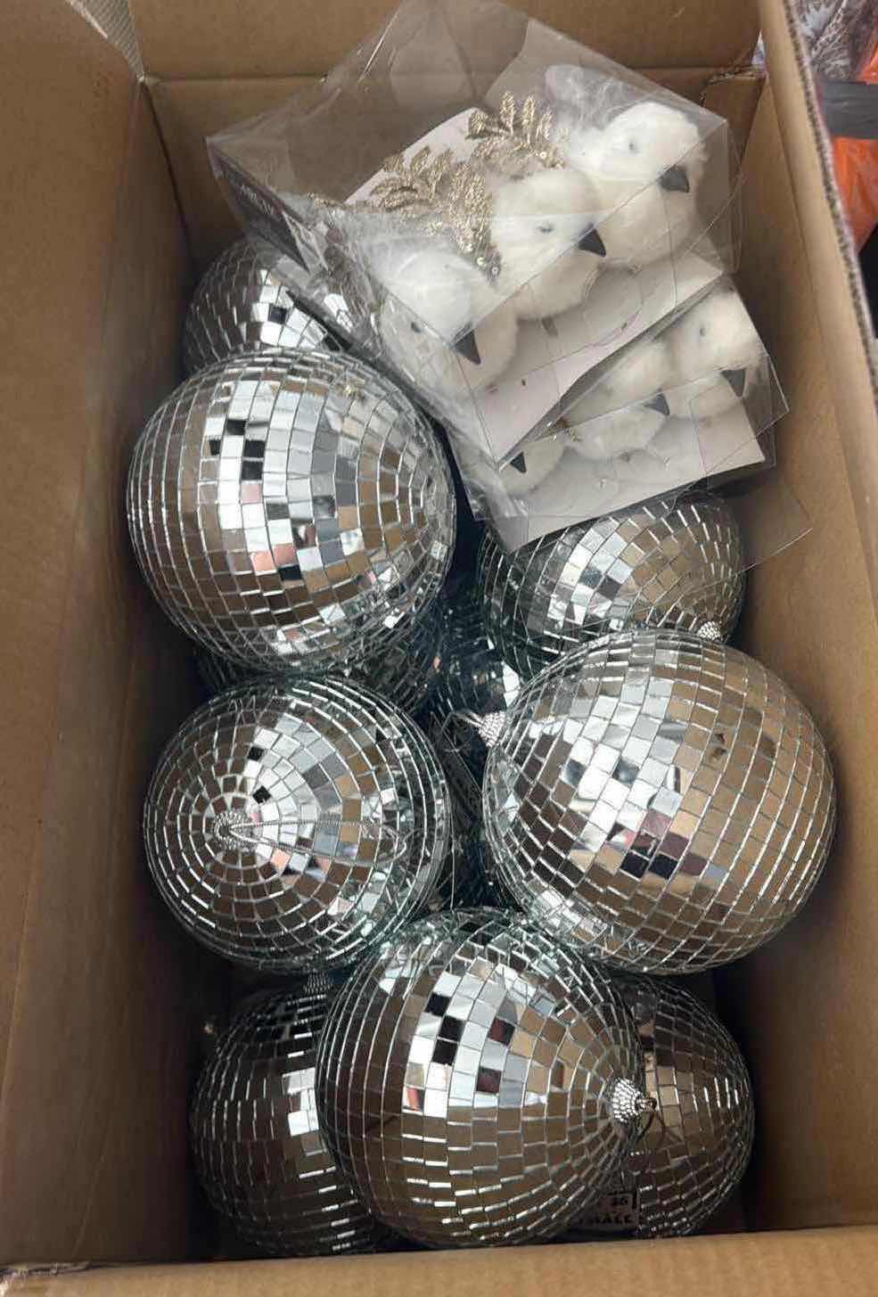 Photo 1 of CONTENTS OF BOX- DISCO BALLS/BIRDS