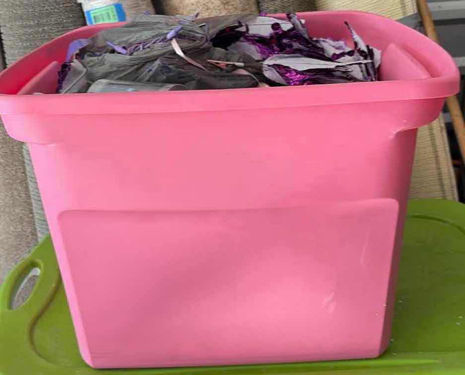Photo 1 of CONTENTS OF BOX HOLIDAY DECORATIONS LIGHTS AND RIBBONS