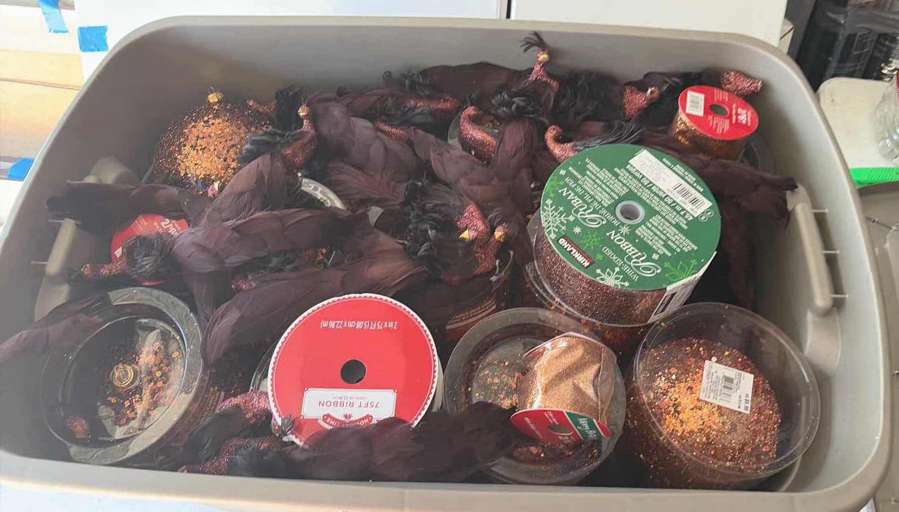 Photo 1 of CONTENTS OF BOX- HOLIDAY DECORATIONS BROWN