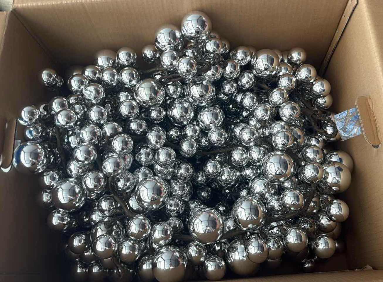 Photo 1 of CONTENTS OF BOX- 6 SILVER BALL GARLAND