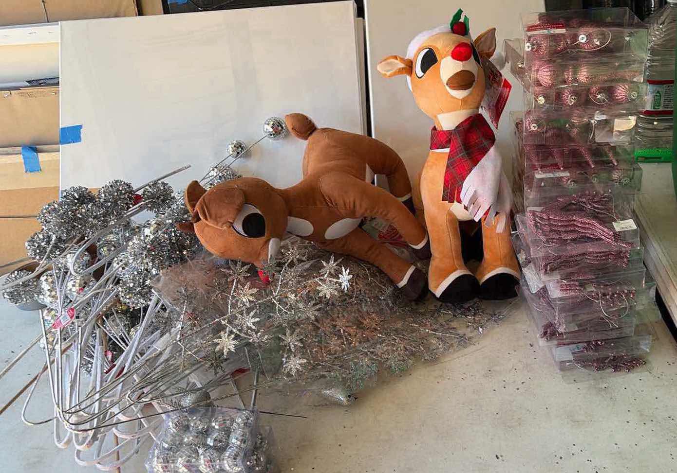 Photo 1 of CONTENTS OF BOX 2- REINDEER PLUSH TOYS/ DECORATIONS