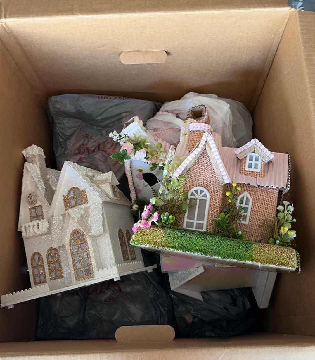 Photo 1 of CONTENTS OF BOX DECORATIONS/ CARDBOARD HOUSES