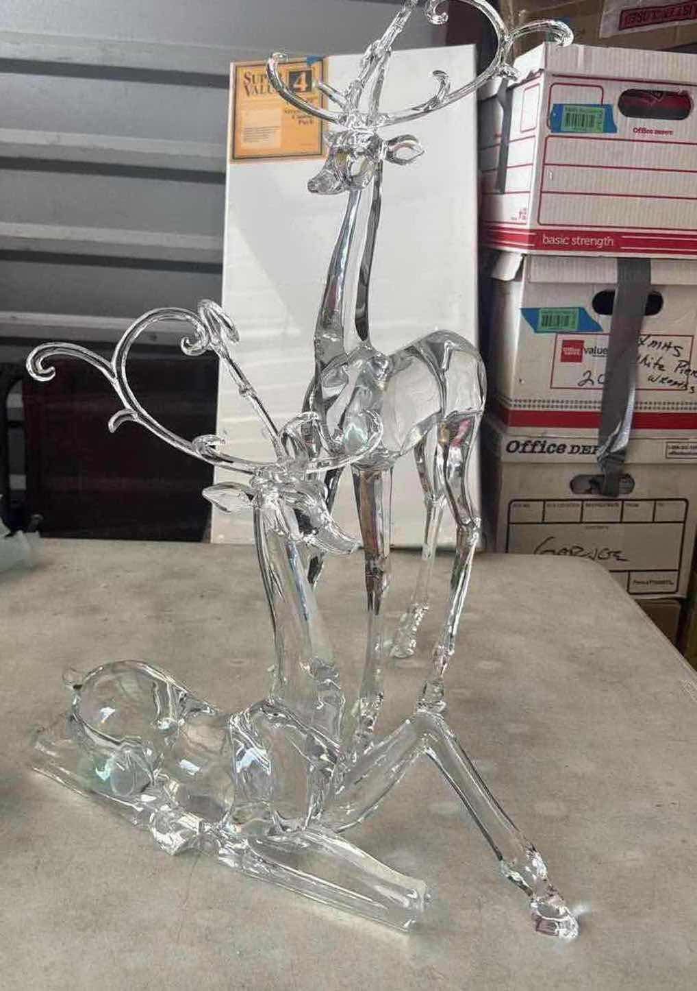 Photo 1 of 2-ACRYLIC REINDEERS 20X7X23”