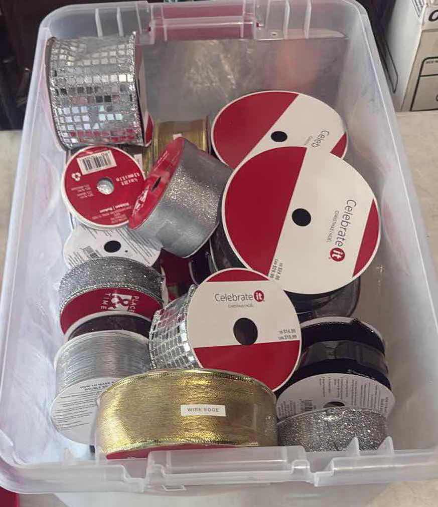 Photo 1 of CONTENTS OF TOTE- NIB ASSORTED RIBBONS